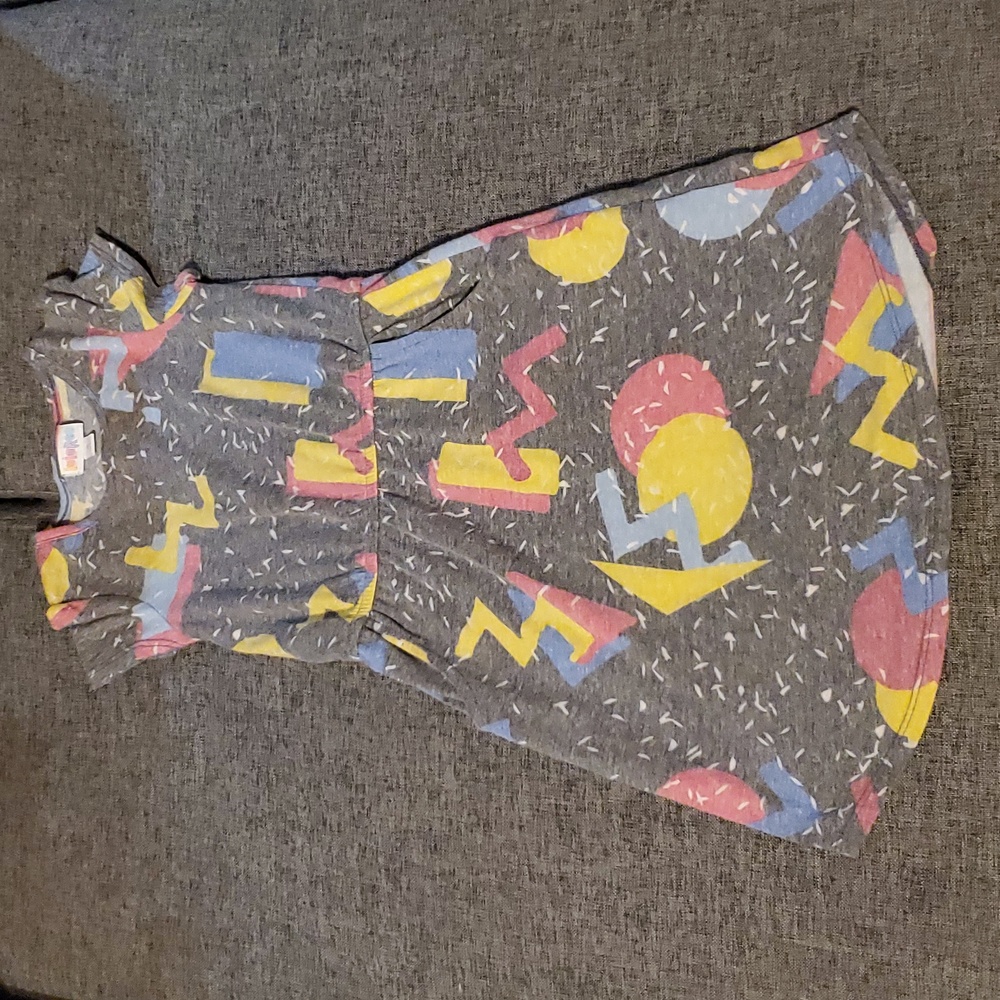LuLaRoe Mae Size 8 Girl's Dress Retro 80s Print #MR31